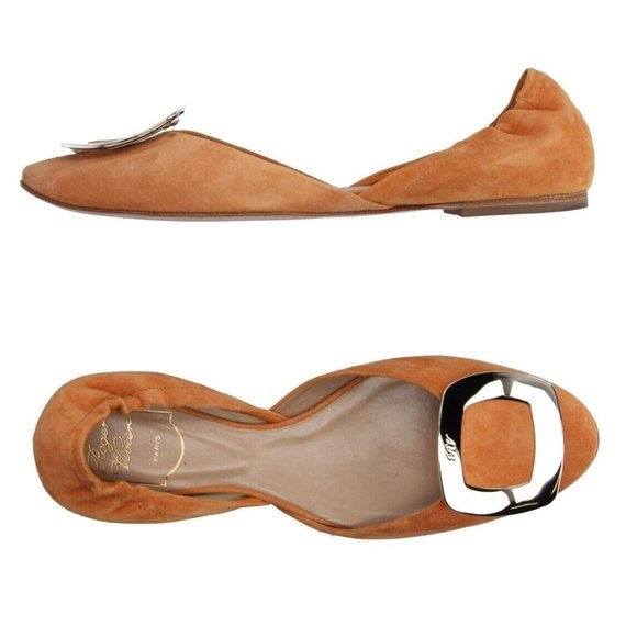 Roger Vivier Shoes - Roger Vivier Suede D'Orsay Flats